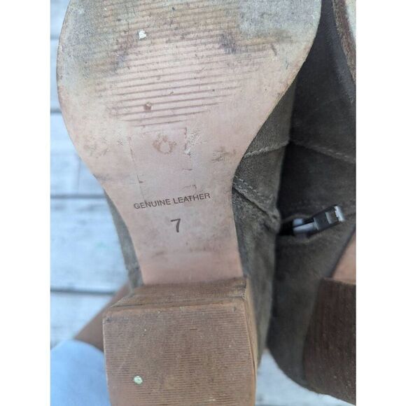 Madewell The Brenner‎ Stacked Heel Ankle Boots women's size 7 brown leather - Picture 10 of 10